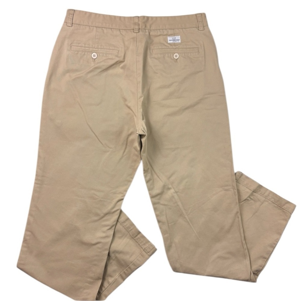 Vineyard Vines Men's Khaki Flat Front Cotton Chino Pants (32/32) - Picture 3 of 14